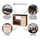 Ver imagem 3 de Balcão para Cooktop Soraia 114cm 04 Bocas 01 Porta Tampo Recortado Savana Off White - Desk Design