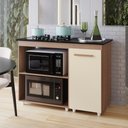 Ver imagem 1 de Balcão para Cooktop Soraia 114cm 04 Bocas 01 Porta Tampo Recortado Savana Off White - Desk Design