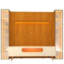 Ver imagem 2 de Rack com Painel Ripado para TV até 84 Polegadas com LED 100% MDF 304,8cmx237cm Pés em Madeira Maciça Nobre Clean Luminare