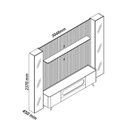 Ver imagem 3 de Rack com Painel Ripado para TV até 84 Polegadas com LED 100% MDF 304,8CMX237CM Pés em Madeira Maciça Nobre Clean Luminare Yescasa
