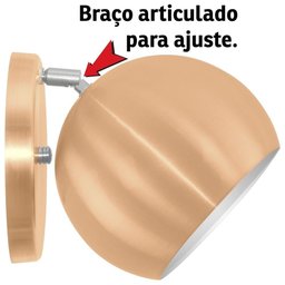 Arandela Retrô Bola Lavabo Banheiro Corredor Sacada Cobre - 9