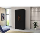 Ver imagem 1 de Organizador Multiuso Sapateira 2 Portas Dacar 10 Prateleira Preto -Chave Porta 100% MDF Carmolar