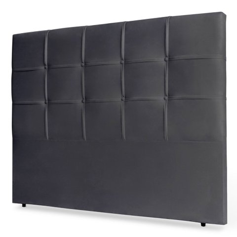 Cabeceira Estofada Cama Box Casal Queen Size Fiorella 160cm Suede Cinza - Desk Design