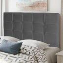 Ver imagem 2 de Cabeceira Estofada Cama Box Casal Queen Size Fiorella 160cm Suede Cinza - Desk Design