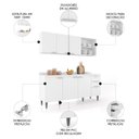Ver imagem 3 de Armário de Cozinha Cp10 e Tampo 178cm Pérola Z34 Branco - Mpozenato