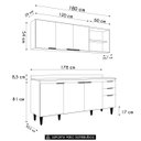 Ver imagem 4 de Armário de Cozinha Cp10 e Tampo 178cm Pérola Z34 Branco - Mpozenato