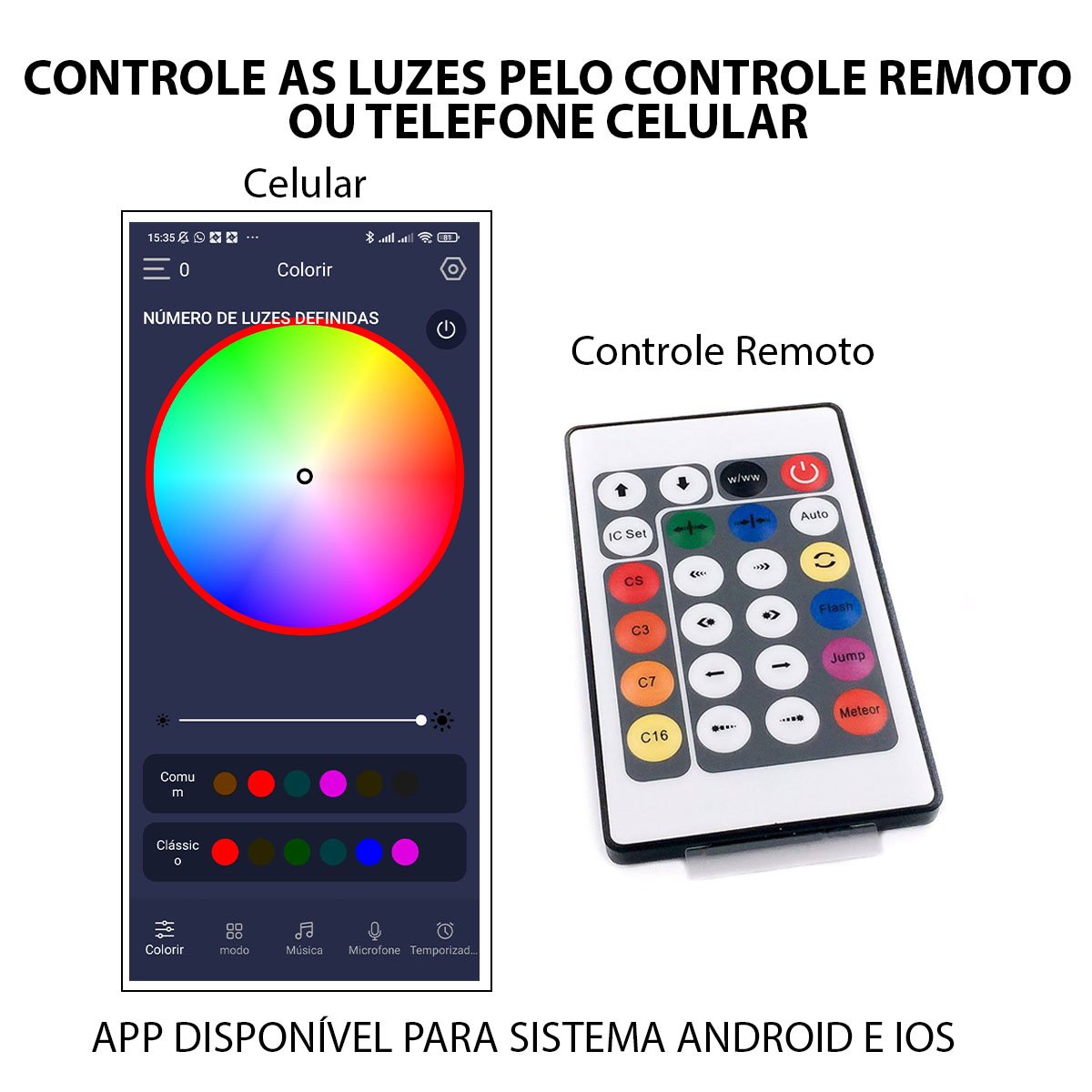 Fita Led Aplicativo App Controle 5 Metros Celular Smartphone Cores Rgb Ajustavel Ip68 Decoraçao Nata - 3