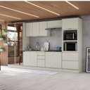 Ver imagem 3 de Cozinha Completa Fineze 12 Portas 4 Gavetas com Vidro 100% MDF CEC263 Areia Hp/Cinamomo - Henn