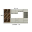 Ver imagem 2 de Cozinha Completa Fineze 12 Portas 4 Gavetas com Vidro 100% MDF CEC263 Areia Hp/Cinamomo - Henn