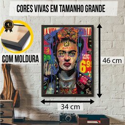 Quadro Decorativo Quarto Épico Frida Kahlo Pop Art Grafite - 4