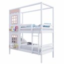 Ver imagem 6 de Beliche Casinha Reta com 02 Janelas Madeira Maciça Branco/ Rosa Housin