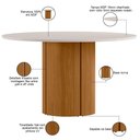 Ver imagem 3 de Mesa de Jantar 6 Lugares Redonda 135cm Verbena N01 Ypê Off White - Lyam Decor