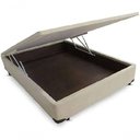 Ver imagem 2 de Base Box Baú Casal Suede Bege- 38x138x188