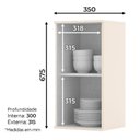 Ver imagem 3 de Armário Aéreo 1 Porta 35 cm Évelin Off White – Henn