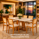 Ver imagem 7 de Kit 6 Cadeiras de Jantar Palha Estofadas Linho Bege com Tela Sextavada Rubi Madeira Maciça Mel