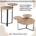 Ver imagem 2 de Kit Mesa Centro e Lateral Chanfrada Pes Metal Preto Hanover Artesano