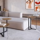 Ver imagem 5 de Kit Mesa Centro e Lateral Chanfrada Pes Metal Preto Hanover Artesano