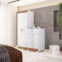 Ver imagem 7 de Comoda Roupeiro 120 Cm 2 Portas Cris 20034 Branco Camarim Flex