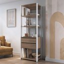 Ver imagem 1 de Estante Multiuso para Sala com 2 Gavetas e 4 Nichos 1,83 M Cor:preto com Montana