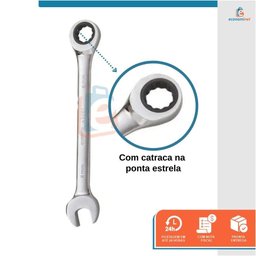 Chave Combinada Fixa Estrela com Catraca 8mm 17mm - 2