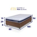 Ver imagem 2 de Conjunto Box Baú Marrom Durban Azul Espuma D28 Solteiro 88x188x64 - King House