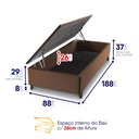 Ver imagem 6 de Conjunto Box Baú Marrom Durban Azul Espuma D28 Solteiro 88x188x64 - King House