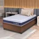 Ver imagem 1 de Conjunto Box Baú Marrom Durban Azul Espuma D28 Solteiro 88x188x64 - King House