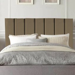 Cabeceira Estofada Cama Queen 1,60m Carla Suede Marrom - Luxo Estofados - 1