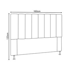 Cabeceira Estofada Cama Queen 1,60m Carla Suede Marrom - Luxo Estofados - 3