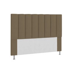 Cabeceira Estofada Cama Queen 1,60m Carla Suede Marrom - Luxo Estofados - 2