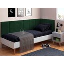 Ver imagem 2 de Conjunto Cabeceira Painel Estofada Cama de Solteiro - Verde Musgo