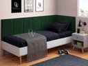 Ver imagem 2 de Conjunto Cabeceira Painel Estofada Cama de Solteiro - Verde Musgo