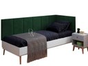 Ver imagem 1 de Conjunto Cabeceira Painel Estofada Cama de Solteiro - Verde Musgo