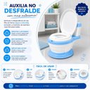 Ver imagem 5 de Troninho Privadinha Infantil Azul Assento Redutor Removível com Tampa e Compartimento para Lenços Mi
