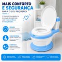 Ver imagem 2 de Troninho Privadinha Infantil Azul Assento Redutor Removível com Tampa e Compartimento para Lenços Mi