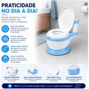 Ver imagem 3 de Troninho Privadinha Infantil Azul Assento Redutor Removível com Tampa e Compartimento para Lenços Mi