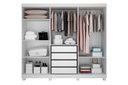 Ver imagem 2 de Roupeiro 6 Portas 4 Gavetas Detalhe Friso Madri Branco