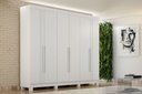 Ver imagem 3 de Roupeiro 6 Portas 4 Gavetas Detalhe Friso Madri Branco