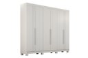 Ver imagem 1 de Roupeiro 6 Portas 4 Gavetas Detalhe Friso Madri Branco