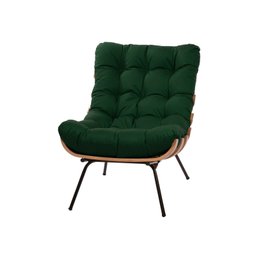 Poltrona Costela com Puff Suede Verde Escuro - Zahav Estofados - 3