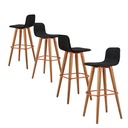 Ver imagem 2 de Kit 4 Banquetas Linea Base Madeira Cozinha Bar Bancada Alta:preto/cobre