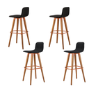 Ver imagem 3 de Kit 4 Banquetas Linea Base Madeira Cozinha Bar Bancada Alta:preto/cobre