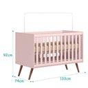 Ver imagem 4 de Dormitório Melinda Guarda Roupa, Cômoda com Porta e Berço Retrô Rosê Acetinado - Phoenix Baby