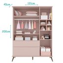 Ver imagem 2 de Dormitório Melinda Guarda Roupa, Cômoda com Porta e Berço Retrô Rosê Acetinado - Phoenix Baby
