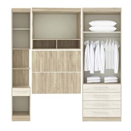 Guarda Roupa Modulado Solteiro 6 Portas 5 Gavetas com Cabeceira Master Luciane Moveis - 2