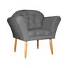 Poltrona Decorativa Amélia Pés Palito Suede Cinza - DS Estofados - 3