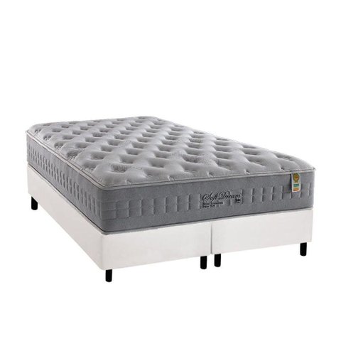 Cama Box King: Colchão Molas Ensacadas Anjos MasterPocket Soft Dream + Base CRC Courano Branco(