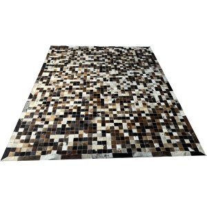 Tapete de Couro Marrom Misto 2,00x2,40 com Bordas Pç 5x5cm