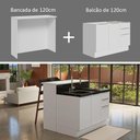 Ver imagem 4 de Ilha de Cozinha com Bancada e Balcão 120 Cm Branco Stella Madesa Branco