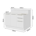 Ver imagem 6 de Ilha de Cozinha com Bancada e Balcão 120 Cm Branco Stella Madesa Branco